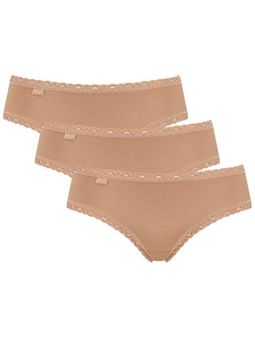 Sloggi 24/7 Cotton Lace Hipster - Βαμβάκι & Απαλή Δαντέλα - Πακέτο με 3