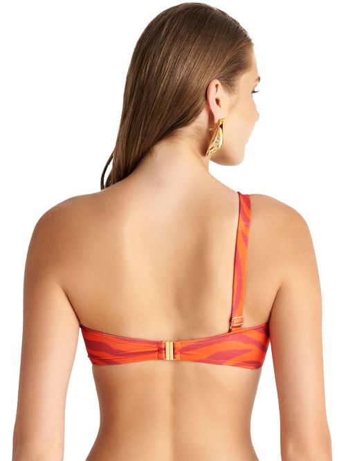 Μαγιό BLU4U Red Zebra Top Μπούστο - Ένας Ώμος - Αόρατη Ενίσχυση