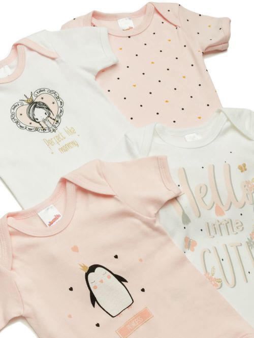 Βρεφικά Κορμάκια MINERVA για κορίτσι Little Cutie - 100% Αγνό Βαμβάκι - 4 Pack 