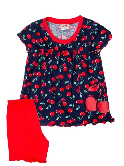 Βρεφική Πυτζάμα MINERVA Cherries & Bees - 100% Αγνό Βαμβάκι 