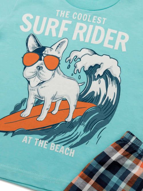 Βρεφική Πυτζάμα MINERVA Dog Surfer - 100% Αγνό Βαμβάκι 