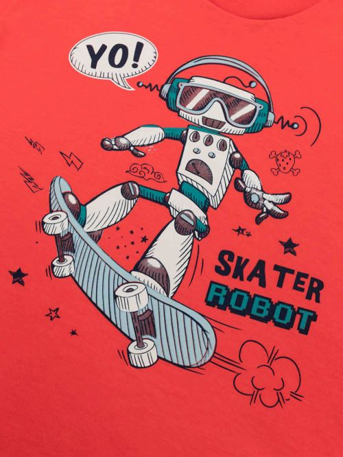 Παιδική Πυτζάμα MINERVA Robot Skater - 100% Αγνό Βαμβάκι 