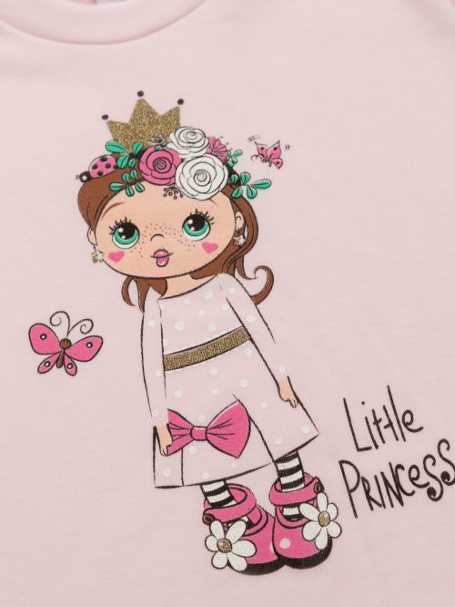 Βρεφική Πυτζάμα MINERVA Flowers Princess - 100% Αγνό Βαμβάκι