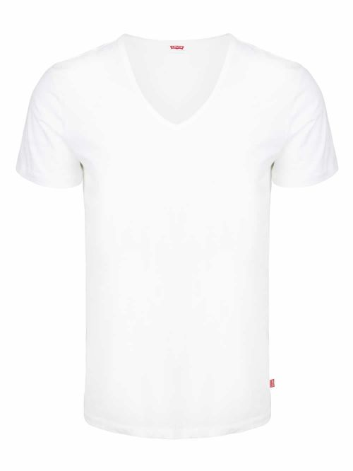 LEVIS Ανδρικά T-Shirt Λευκά - V-Neck - Οργανικό Eco Βαμβάκι - Πακέτο με 2