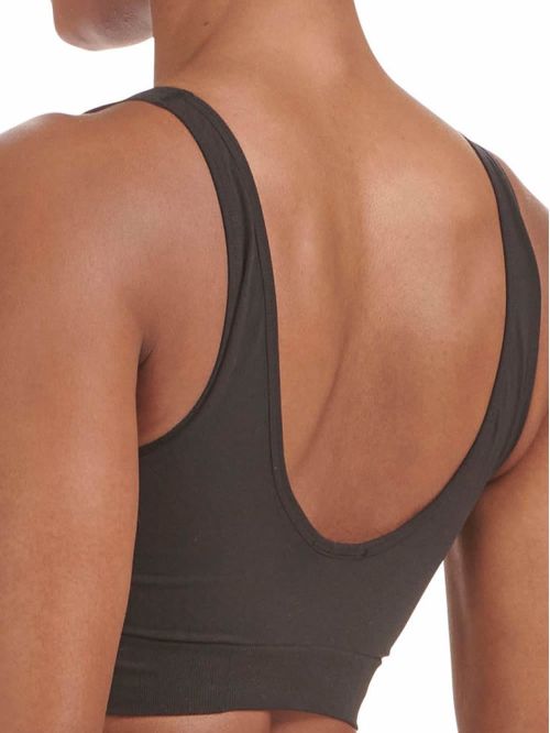 γυναικείο τοπ αθλητικό adidas 4a7h67-000 μαύρο μπροστά