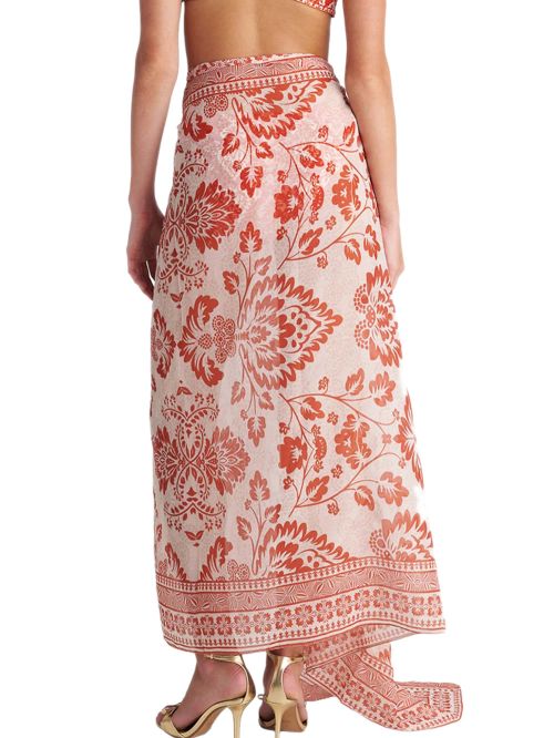 Beachwear BLU4U Παρεό Coral Damask - Αέρινο Ύφασμα
