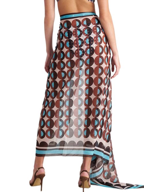 Beachwear BLU4U Παρεό Polca Borders - Αέρινο Ύφασμα