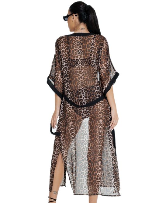 Beachwear BLUEPOINT Κιμονό Θαλάσσης Wild Cat - Αέρινο Ύφασμα