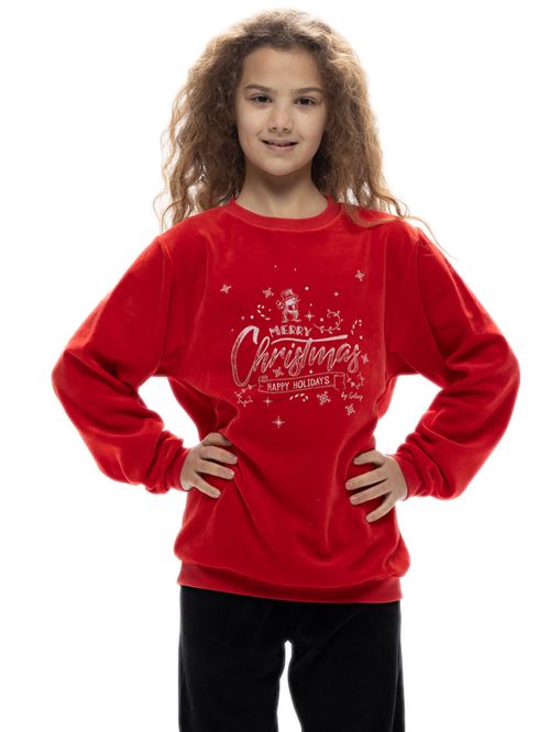 Εφηβική Πυτζάμα GALAXY UNISEX XMAS - Ζεστό & Απαλό Βελούδο