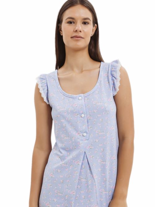 Νυχτικό ΓΙΩΤΑ Homewear Flowers - 100% Βαμβακερό - Νέα Μαμά