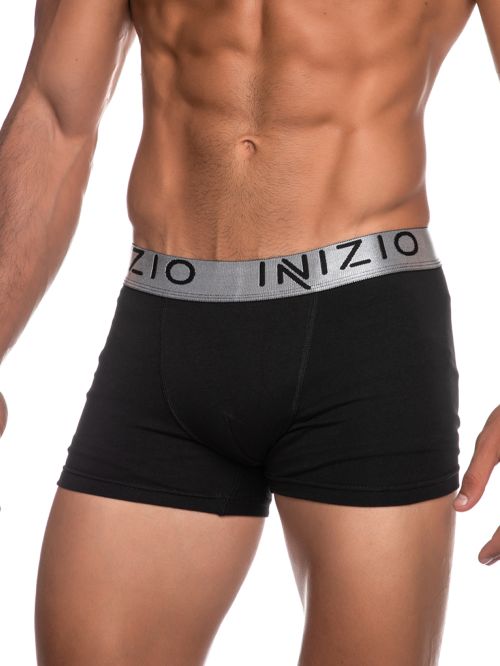 INIZIO Boxer - Black/Silver - Ελαστικό Βαμβάκι - Πακέτο με 2 