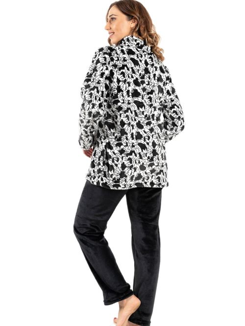 γυναικεία πυτζάμα koyote 5059 black-white μπροστά