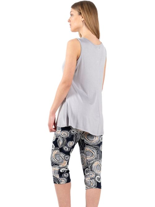 γυναικεία πυτζάμα koyote 6010 grey μπροστά