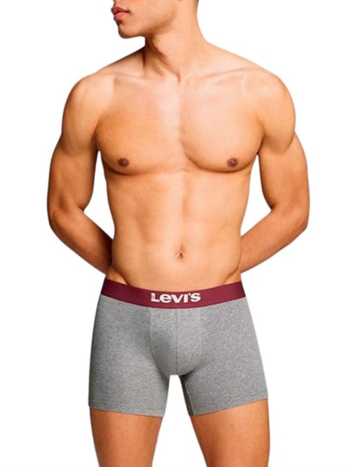 LEVIS Boxer Brief Solid Basic - Οργανικό Eco Βαμβάκι - Grey/Black - Πακέτο με 2 