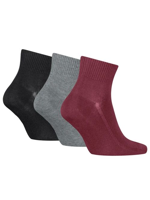 LEVIS Ανδρική Κάλτσα Ημίκοντη Red/Grey/Black - Οργανικό ECO Βαμβάκι - 3 Ζευγάρια