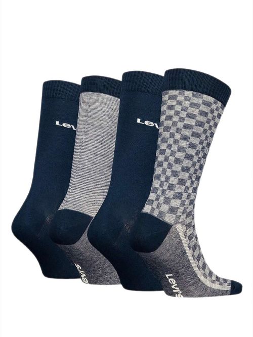 LEVIS Ανδρική Κάλτσα Giftbox Reg Cut Denim - Blue Combo - 4 Ζευγάρια
