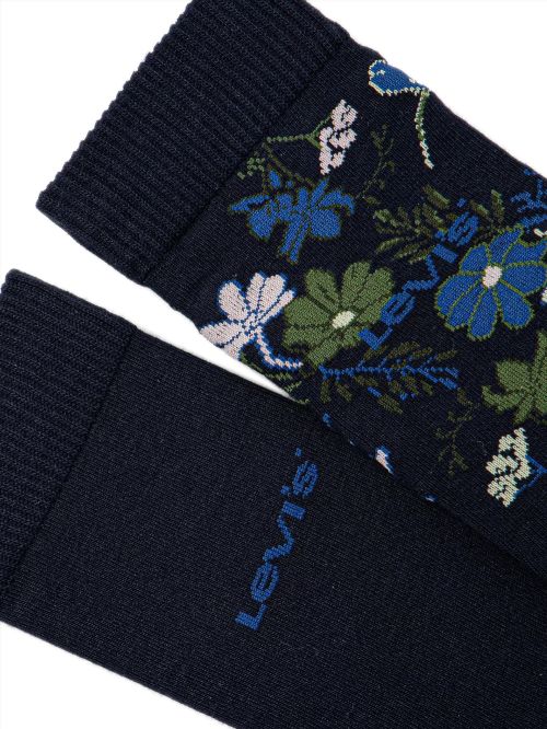 LEVIS Unisex Κανονική Κάλτσα Flower - Blue Combo - 2 Ζευγάρια