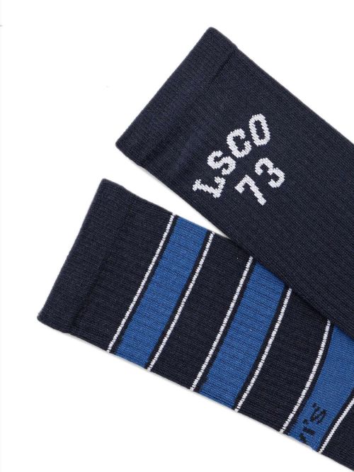LEVIS Ανδρική Κανονική Κάλτσα Rugby Stripe - Blue Combo - 2 Ζευγάρια