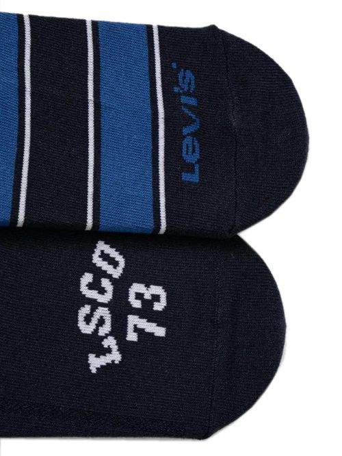 LEVIS Unisex Σοσόνι Rugby Stripe - Blue Combo - Απαλό Βαμβάκι - 2 Ζευγάρια