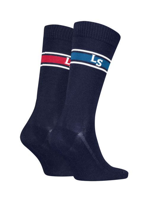 LEVIS Ανδρική Κάλτσα Κανονική Logo - Navy Combo - 2 Ζευγάρια