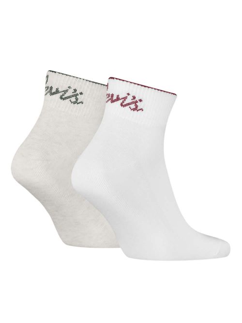 LEVIS Ανδρική Κάλτσα Ημίκοντη Western Logo - White Combo - Super Απαλό Βαμβάκι - 2 Ζευγάρια