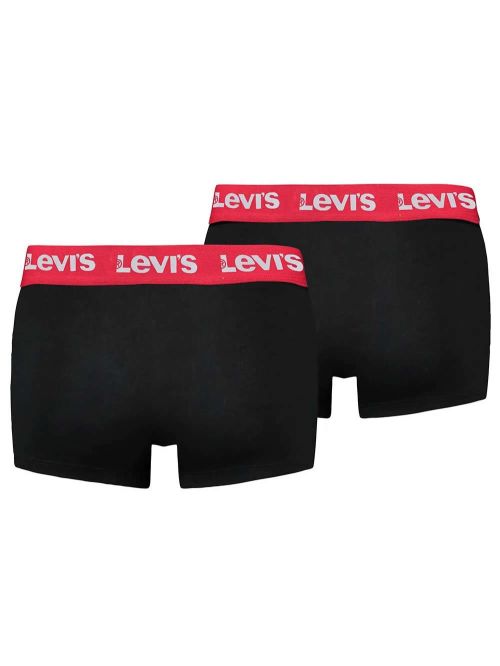 LEVIS Repeat Logo Trunk - Ελαστικό Βαμβάκι - Black/Red - Πακέτο με 2 