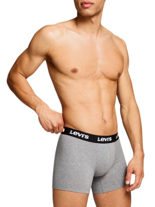 LEVIS Boxer Brief Repeat Logo - Ελαστικό Βαμβάκι - Middle Grey Melange - Πακέτο με 2 