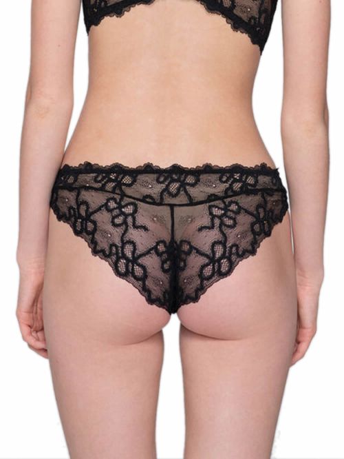 luna slip daisy 25242 black μπροστά