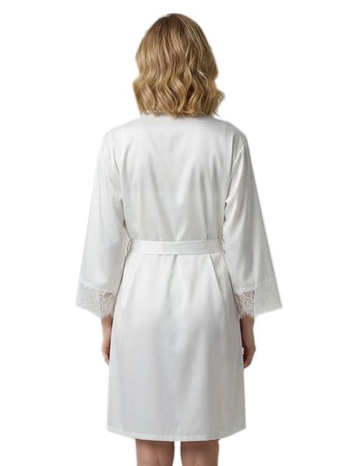 MILENA BY PARIS Ρόμπα - Απαλό Σατέν & Δαντέλα - Νυφική Πρόταση 