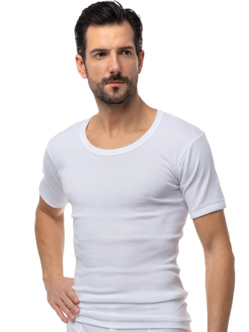 Minerva Ανδρική Κλασσική Φανέλα Ανοιχτή Λαιμόκοψη - 100% Αγνό Βαμβάκι - Συσκευασία με 2