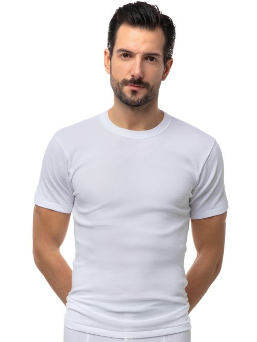 Minerva Ανδρική Κλασσική Φανέλα με Κοντό Μανίκι - 100% Αγνό Βαμβάκι - Συσκευασία με 2