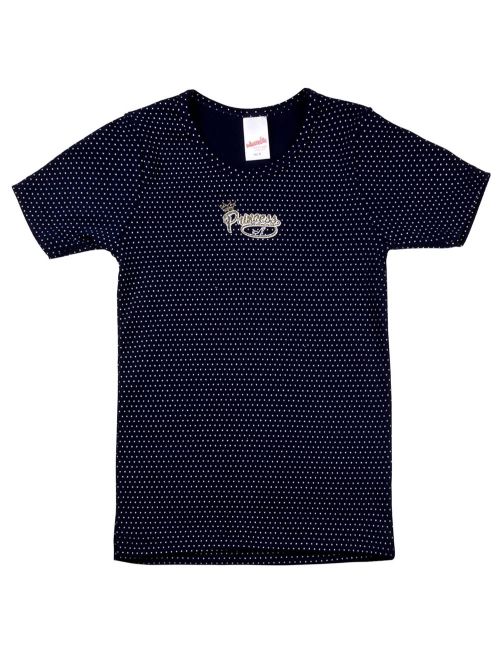 Παιδικό Φανελάκι MINERVA Κοντό Μανίκι Princess Dots - 100% Αγνό Βαμβάκι