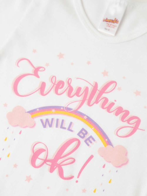 Εφηβική Φανέλα MINERVA Rainbow για Κορίτσι - Κοντό Μανίκι - 100% Βαμβακερή 