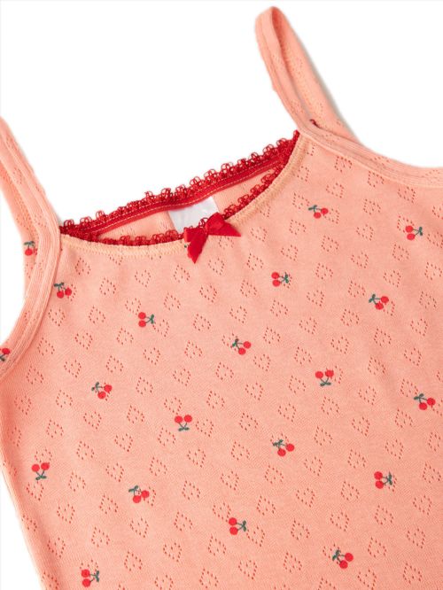 &Epsilon;&phi;&eta;&beta;&iota;&kappa;ή &Phi;&alpha;&nu;έ&lambda;&alpha; MINERVA &gamma;&iota;&alpha; &Kappa;&omicron;&rho;ί&tau;&sigma;&iota; Cherries Pointelle - &Lambda;&epsilon;&pi;&tau;ή &Tau;&iota;&rho;ά&nu;&tau;&alpha; - 100% &Alpha;&gamma;&nu;ό &Beta;&alpha;&mu;&beta;ά&kappa;&iota;