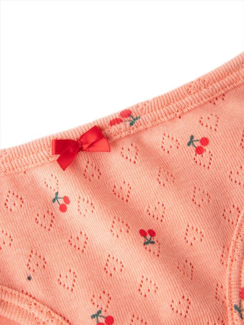 Παιδικό Σλιπ MINERVA για Κορίτσι Cherries Pointelle - 100% Αγνό Βαμβάκι