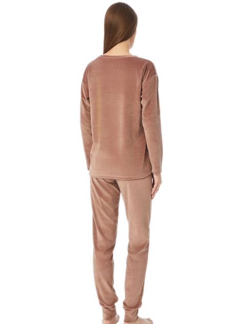 Πυτζάμα Γυναικεία MINERVA Velvet Animal Print - Απαλό Βελούδο - Extra Ζεστή 