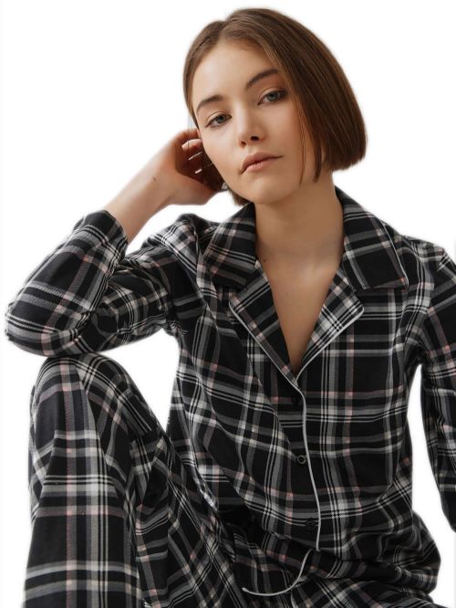 Γυναικεία Πυτζάμα MINERVA Cosy Club - Κουμπιά - 100% Βαμβάκι Interlock