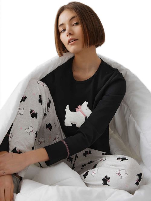 Γυναικεία Πυτζάμα MINERVA Terrier - 100% Βαμβάκι Interlock