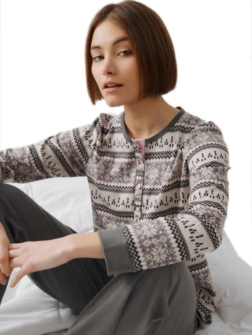 Γυναικεία Πυτζάμα MINERVA Nordic - 100% Βαμβάκι - Νέα Μαμά