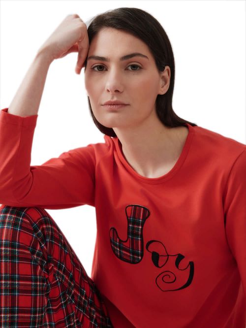 Γυναικεία Πυτζάμα MINERVA Joy Printed Sweat - 100% Βαμβάκι Interlock