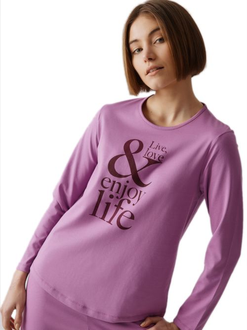 Γυναικεία Πυτζάμα MINERVA Enjoy Life - 100% Βαμβάκι Interlock