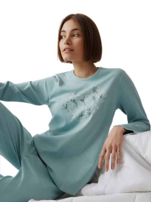 Γυναικεία Πυτζάμα MINERVA Heart - 100% Βαμβάκι Interlock