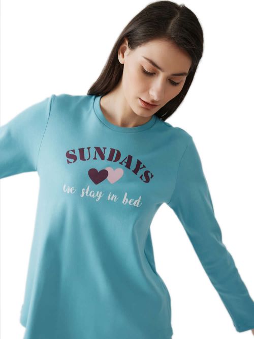 Γυναικεία Πυτζάμα MINERVA Multi Hearts - 100% Βαμβάκι Interlock