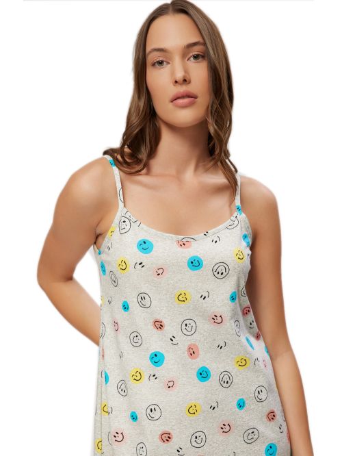 Γυναικείο Νυχτικό MINERVA Smiles - 100% Βαμβακερό