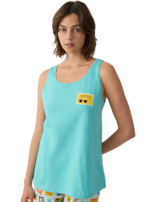 Γυναικεία Πυτζάμα MINERVA Cart Postal - 100% Βαμβακερή - Family