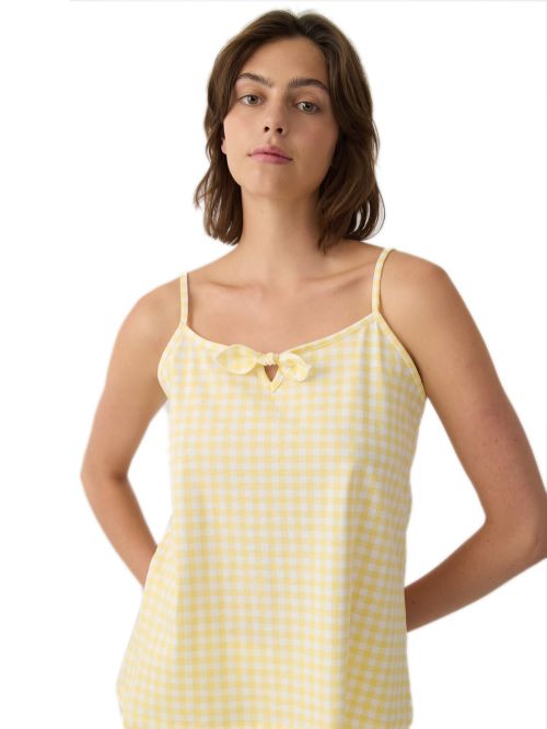 Γυναικεία Πυτζάμα MINERVA Lemons & Plaid - 100% Βαμβακερή 