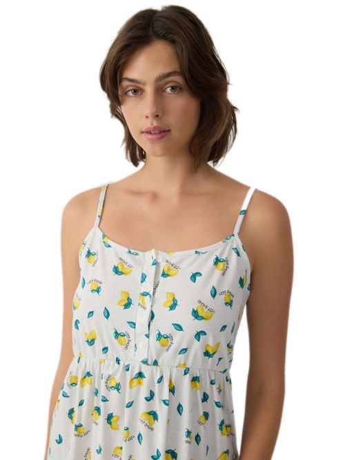 Γυναικείο Νυχτικό MINERVA Maternity Lemons - 100% Βαμβακερό