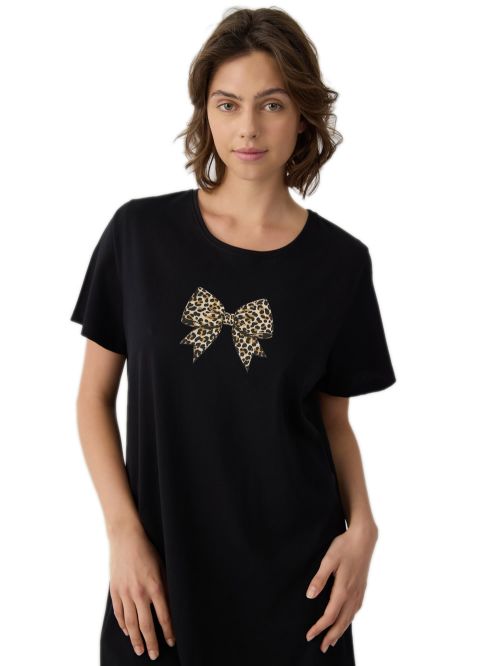 T-Shirt Dress MINERVA Life - 100% Βαμβακερό - Animal Φιόγκος