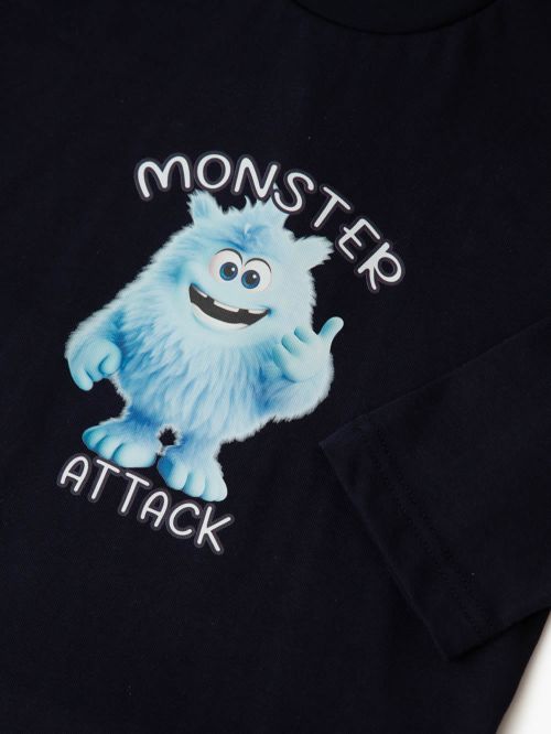 Βρεφική Πυτζάμα MINERVA για Αγόρι Monster - 100% Αγνό Βαμβάκι