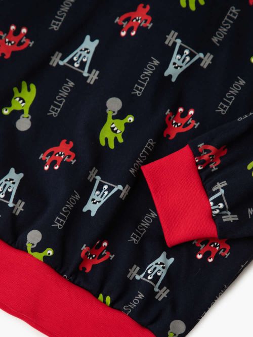 Βρεφική Πυτζάμα MINERVA για Αγόρι Monster- 100% Αγνό Βαμβάκι